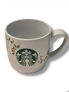 Starbucks Mug 2013 Classic Logo White Green Gold Collectible Coffee‎ Tea Cup